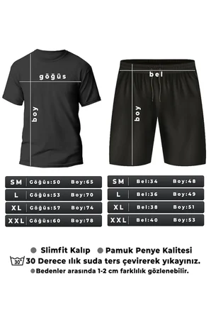 Unisex Şort T-shirt Eşofman Takımı