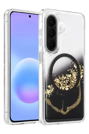 Onegif Samsung Galaxy A56 Lotus Simli Magsafe Kapak - Siyah