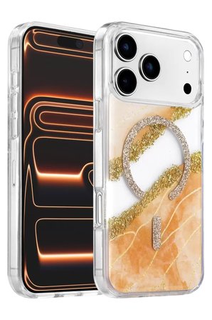 Onegif Apple İphone 17 Pro Lotus Simli Magsafe Kapak - Turuncu