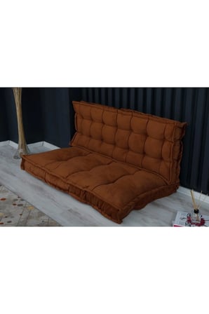 Berlin 5 Yer & Palet Minderi 2'li 130×70×10 Kiremit Renk Alt Üst Takım