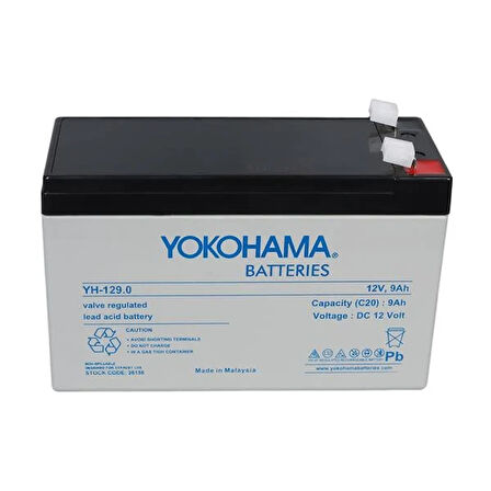 YOKOHAMA YH-129.0 12 VOLT - 9 AMPER AKÜ