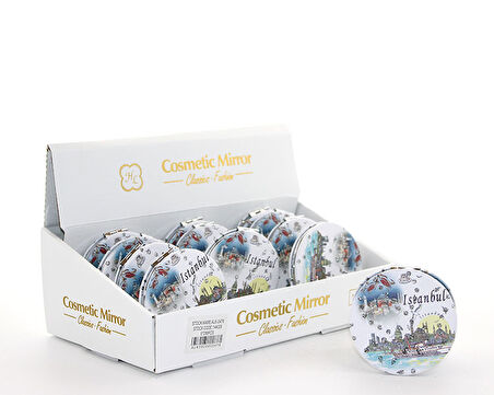 Taşlı İstanbul Tasarımı El Aynası İnce Model 12