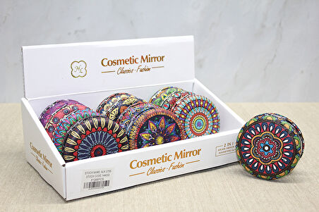 Taşlı Yuvarlak El Aynası Kalın Model 3