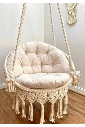 Caviss Home Makrome Salıncak Minderi Bahçe Mobilyaları