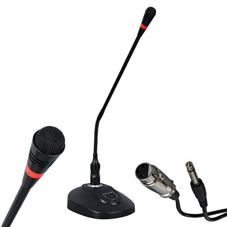 Osw-555 Kondenser Kürsü Mikrofonu 5 Metre Kablolu 20 Ohm (Bas Konuş)