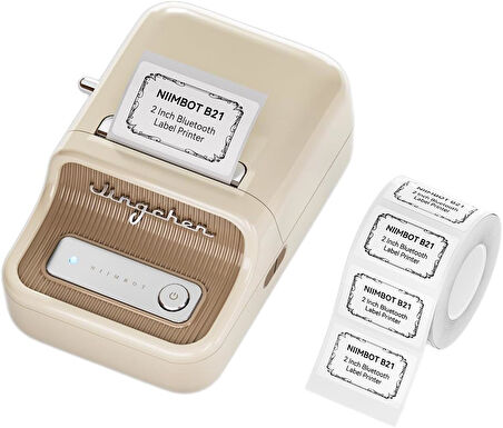 NIIMBOT B21S Cream Termal Taşınabilir Bluetooth Etiket Yazıcısı