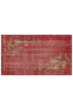 Taşlaşmış Zamanların Hüznü Eskitme Vintage Halı 155 x 270 cm 10169
