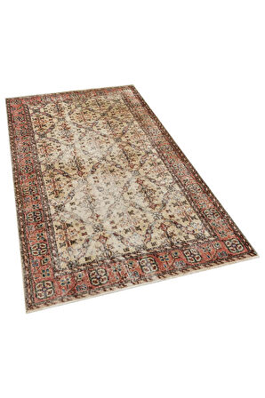 Taşlaşmış Zamanların Hüznü Eskitme Vintage Halı 117 x 210 cm 10177