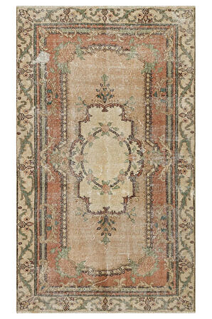 El Dokuma Vintage Eskitme Halı 120x201 cm 10341