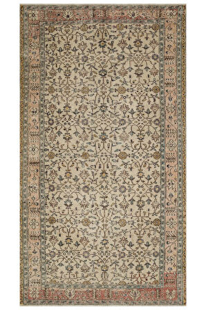 El Yapımı  Vintage Eskitme Halı 163x305 cm 10395
