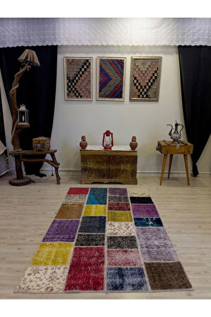 Modern Eşsiz Özel Patchwork Halı 116x186 cm 4001