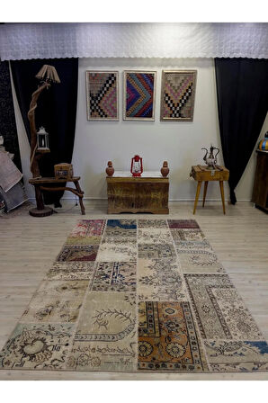 Eşsiz Klasik Gereçk Özel Patchwork Halı 162x234 cm 4005
