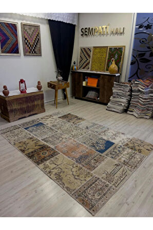 El Dokuma Eskitme Özel Patchwork Halı 160x230 cm 4006
