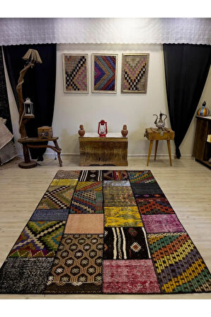Modern Eşsiz Özel Patchwork Halı 162x240 cm 4011