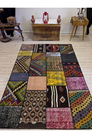 Modern Eşsiz Özel Patchwork Halı 162x240 cm 4011
