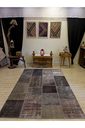 Eşsiz Klasik Gereçk Özel Patchwork Halı 161x240 cm 4020