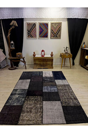 El Dokuma Eskitme Özel Patchwork Halı  162x240 cm 4021