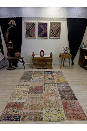 Eşsiz Klasik Gereçk Özel Patchwork Halı 162x231 cm 4029