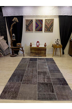 El Yapımı Patchwork Elegan Tasarım Halı 162x249 cm 4031
