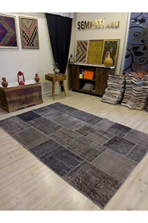 El Yapımı Patchwork Elegan Tasarım Halı 162x249 cm 4031
