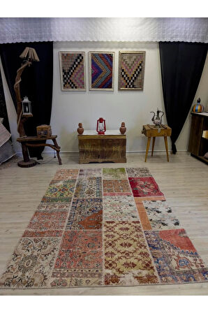 Eşsiz Klasik Gereçk Özel Patchwork Halı 161x232 cm 4032