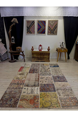 Eşsiz Güzelliğe Sahip Olan Özel Patchwork Halı 162x232 cm 4036