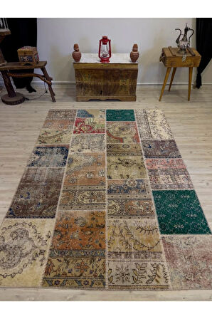 Eşsiz Klasik Gereçk Özel Patchwork Halı 162x233 cm 4044