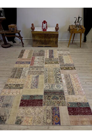 El Dokuma Eskitme Özel Patchwork Halı  162x237 cm 4045