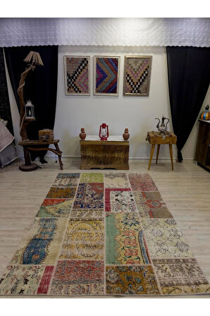 Eşsiz Güzelliğe Sahip Olan Özel Patchwork Halı  162x234 cm 4046