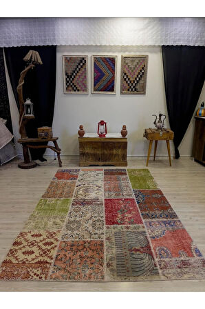 Eşsiz Klasik Gereçk Özel Patchwork Halı 162x233 cm 4053