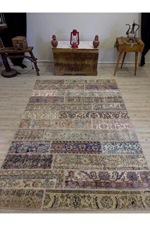 El Dokuma Eskitme Özel Patchwork Halı 161x234 cm 4066