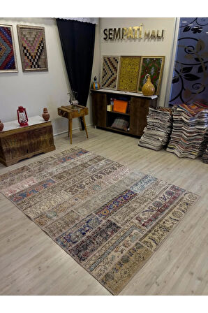 El Dokuma Eskitme Özel Patchwork Halı 161x234 cm 4066