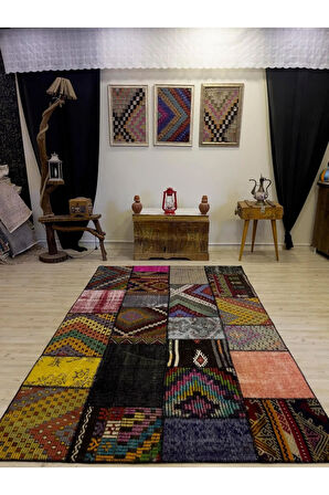 Eşsiz Klasik Gereçk Özel Patchwork Halı 160x244 cm 4069