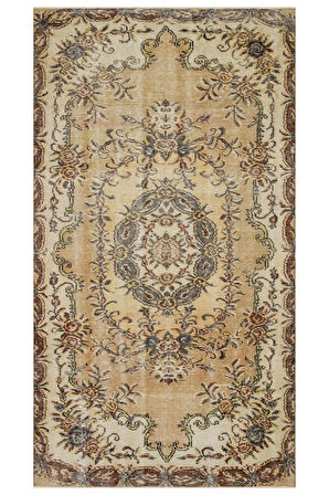 Modern Çizgilerle Işlenen El Dokuma Halı 145×264 Cm 9889