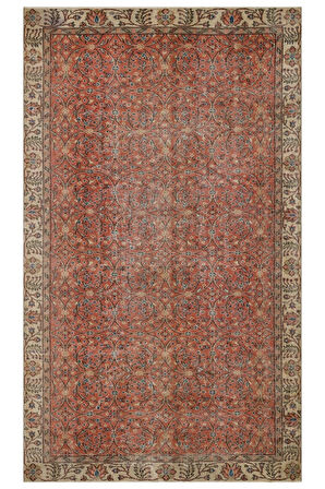 Rengarenk Eskitme El Dokuma Halı 160×275 Cm 9893 – Kırmızı