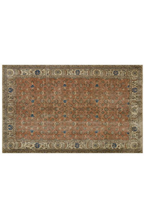 Romantik Vintage Gül Desenli Yün Halı - 165x260 Cm 9939