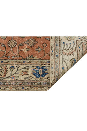 Romantik Vintage Gül Desenli Yün Halı - 165x260 Cm 9939