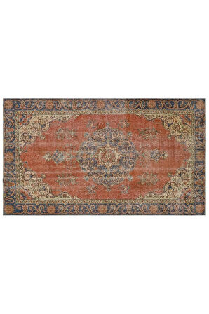 Ilham Verici Vintage El Işlemeli Jüt Kilim Halı - 154x264 Cm 9953