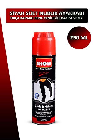 Bağcık + Show Fırça Kapaklı Süet ve Nubuk Renk Yenileyici Bakım Spreyi 250 ML Set