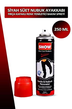 Bağcık + Show Fırça Kapaklı Süet ve Nubuk Renk Yenileyici Bakım Spreyi 250 ML Set