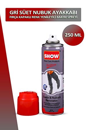 Bağcık + Show Fırça Kapaklı Süet ve Nubuk Renk Yenileyici Bakım Spreyi 250 ML Set