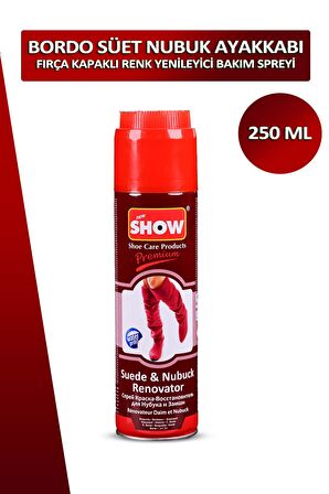 Bağcık + Show Fırça Kapaklı Süet ve Nubuk Renk Yenileyici Bakım Spreyi 250 ML Set