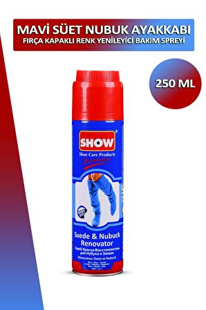 Bağcık + Show Fırça Kapaklı Süet ve Nubuk Renk Yenileyici Bakım Spreyi 250 ML Set