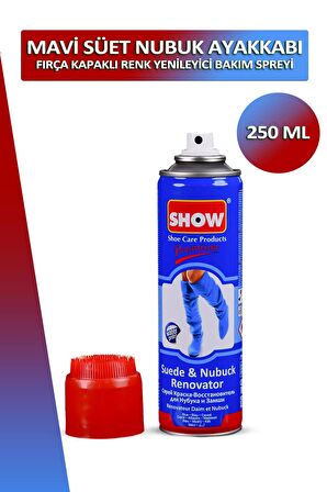 Bağcık + Show Fırça Kapaklı Süet ve Nubuk Renk Yenileyici Bakım Spreyi 250 ML Set