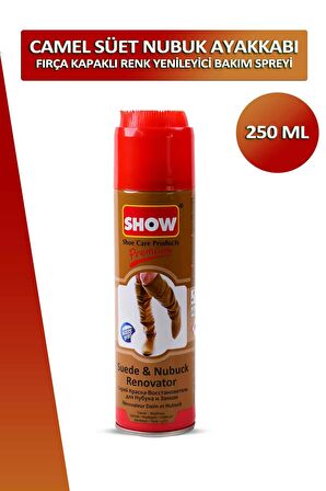 Bağcık + Show Fırça Kapaklı Süet ve Nubuk Renk Yenileyici Bakım Spreyi 250 ML Set