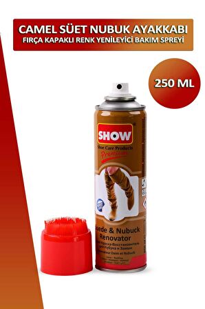 Bağcık + Show Fırça Kapaklı Süet ve Nubuk Renk Yenileyici Bakım Spreyi 250 ML Set