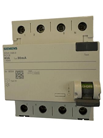 Siemens 63A 30mA 4pol Kaçak Akım Rölesi (8 Adet)