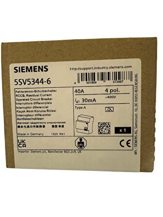 Siemens 40A 30mA 4Pol Kaçak Akım Rölesi