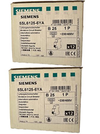 Siemens B25 1P Otomat Sigorta (2 Adet)