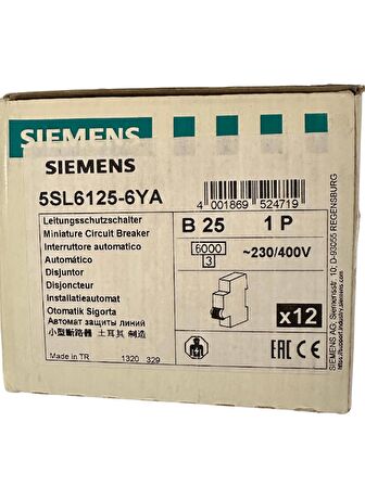 Siemens B25 1P Otomat Sigorta (2 Adet)